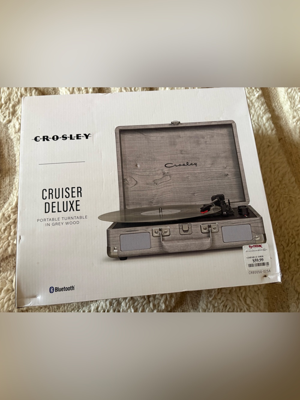 Crosley Portable Turntable in Grey Wood Finish